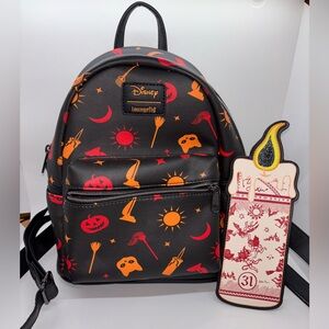 Loungefly Disney Hocus Pocus Icons Mini Backpack with candle coin wallet